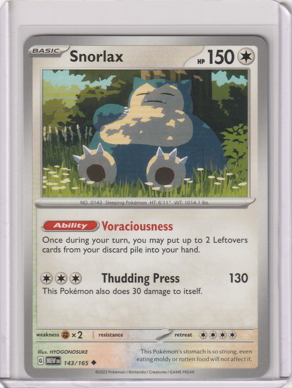 Snorlax - SV: Scarlet & Violet 151 143/165 - Pokémon Trading Card